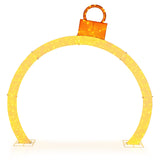 Arco de Navidad preiluminado de 3.20 metros con remate de adorno dorado y 300 luces LED blancas cálidas