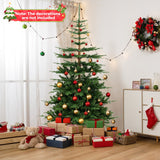 Árbol de Navidad artificial de 7 pies con bisagras, preiluminado y con 1303 puntas de ramas