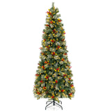 Árbol de Navidad artificial preiluminado de 5/7.5/9 FT con 453/1096/1416 agujas de PVC y pino