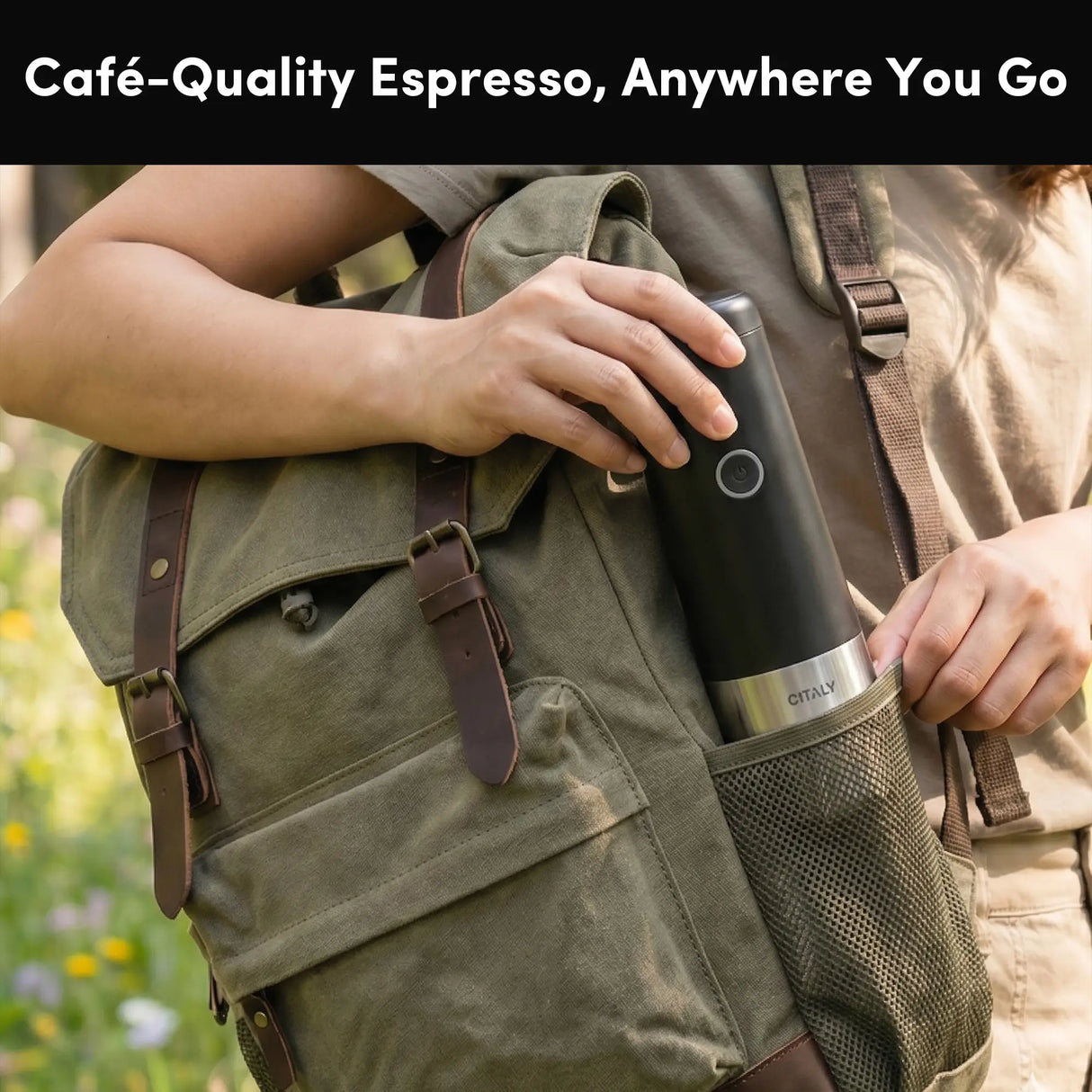 Máquina de espresso portátil Citaly GO-1, calentamiento rápido automático, carga rápida PD 3.0, 3*2500mAh, compatible con cápsulas y café molido