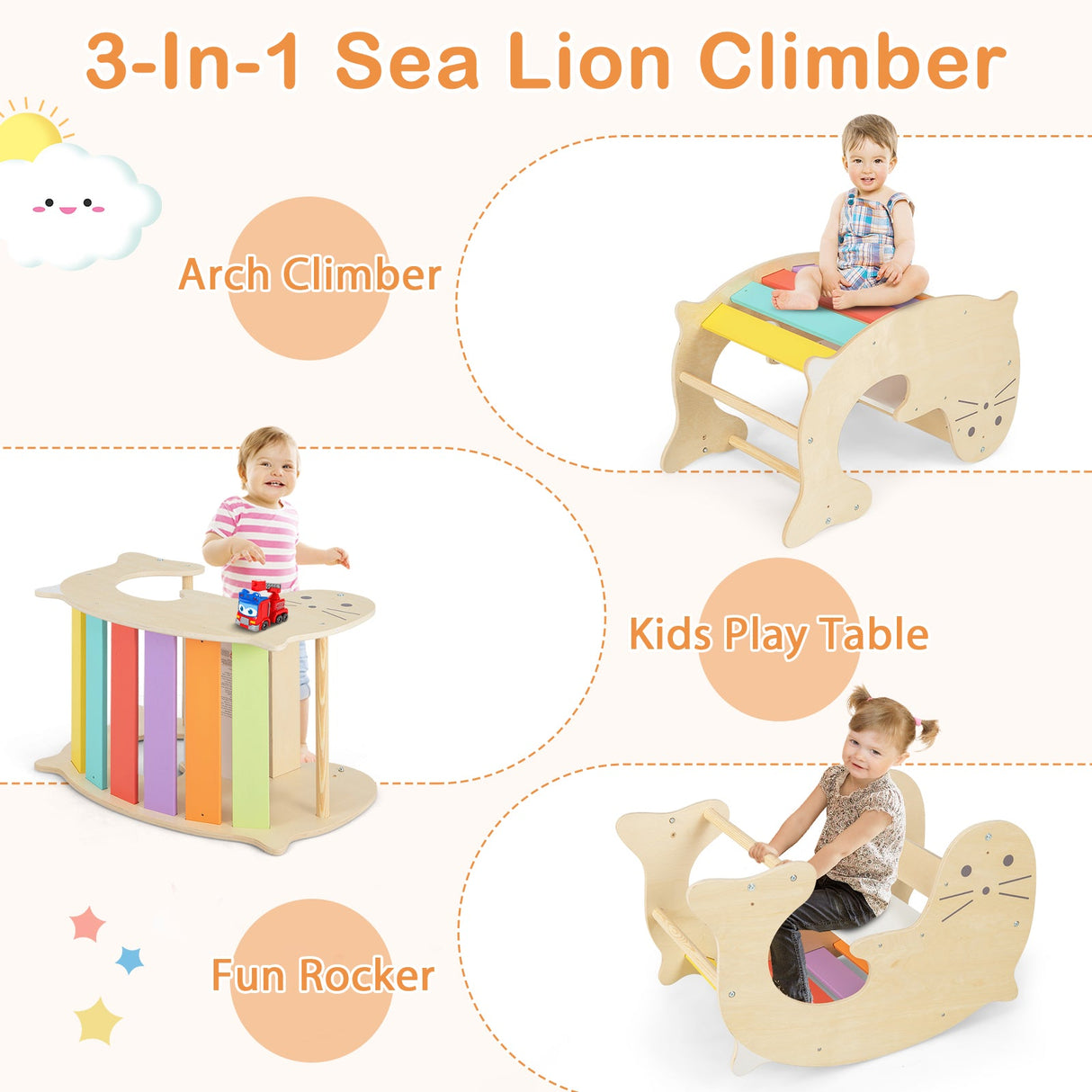 Juguetes de escalada para niños pequeños 7 en 1 con rampa reversible