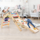 Triángulo de escalada Escalera Juguete Gimnasio de interior con rampa reversible-Multicolor