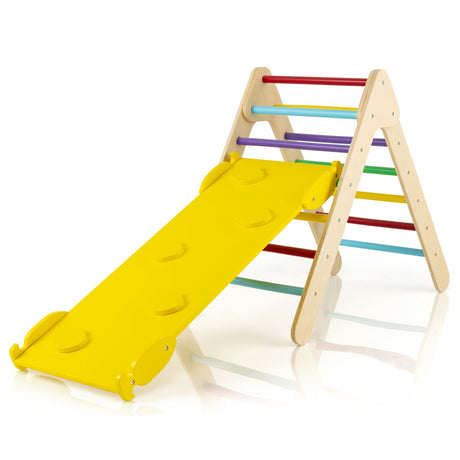 Juego de Triángulo de Escalada de Madera 3 en 1 con Rampa