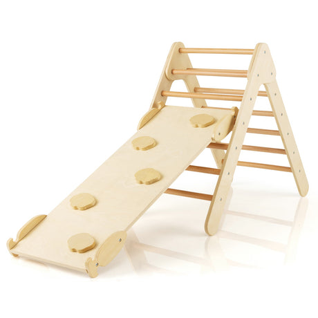 Juego de Triángulo de Escalada de Madera 3 en 1 con Rampa