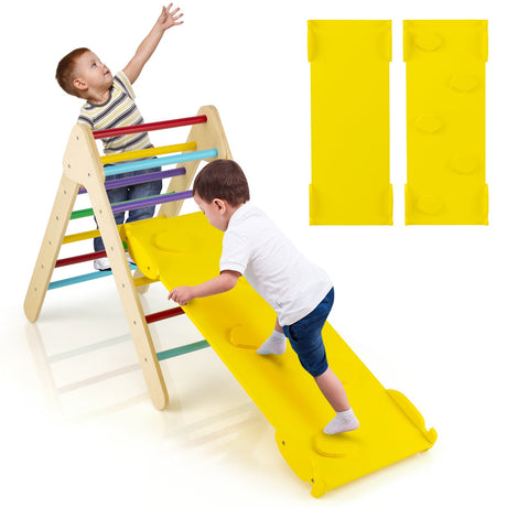 Juego de Triángulo de Escalada de Madera 3 en 1 con Rampa