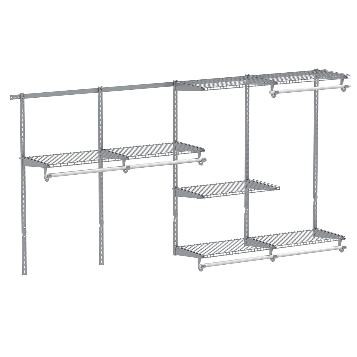 Closet System 4-8 FT Wall-Mounted Closet Shelves and Rod