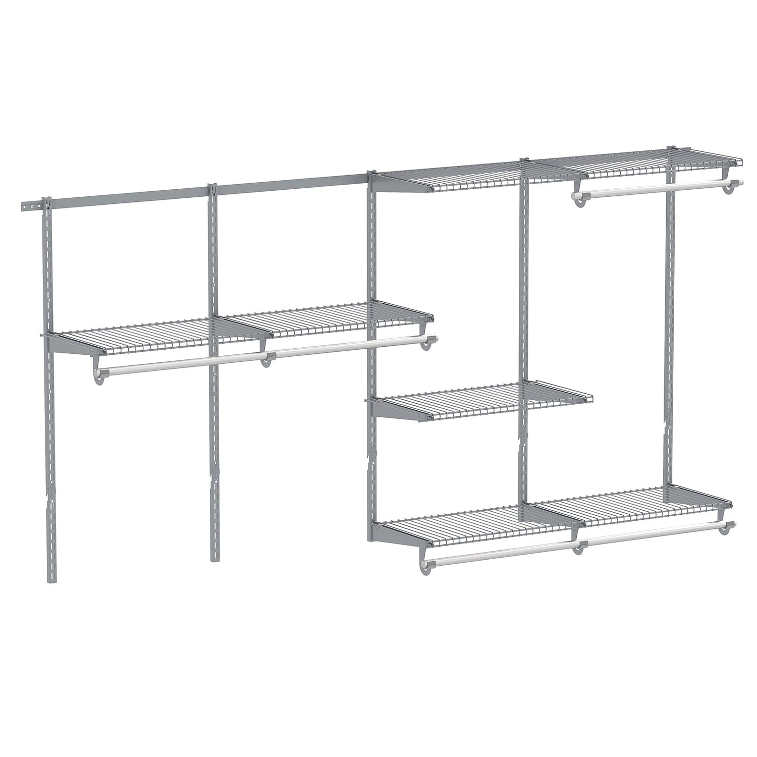 Closet System 4-8 FT Wall-Mounted Closet Shelves and Rod