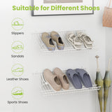 Closet Shelves Wall Mounted Set of 2 Metal Wire Shoe Racks