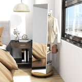 Coat Rack with Full Length Mirror Freestanding Coat Tree with 3 Hooks