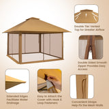 Carpa instantánea plegable de 13 x 13 pies con paredes de malla