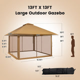 Carpa instantánea plegable de 13 x 13 pies con paredes de malla