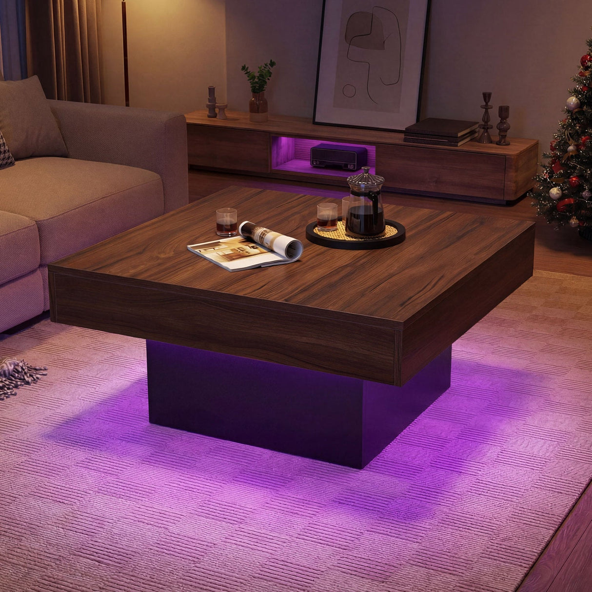 Mesa Auxiliar/Mesa de Centro con Luces LED y Modos Dinámicos
