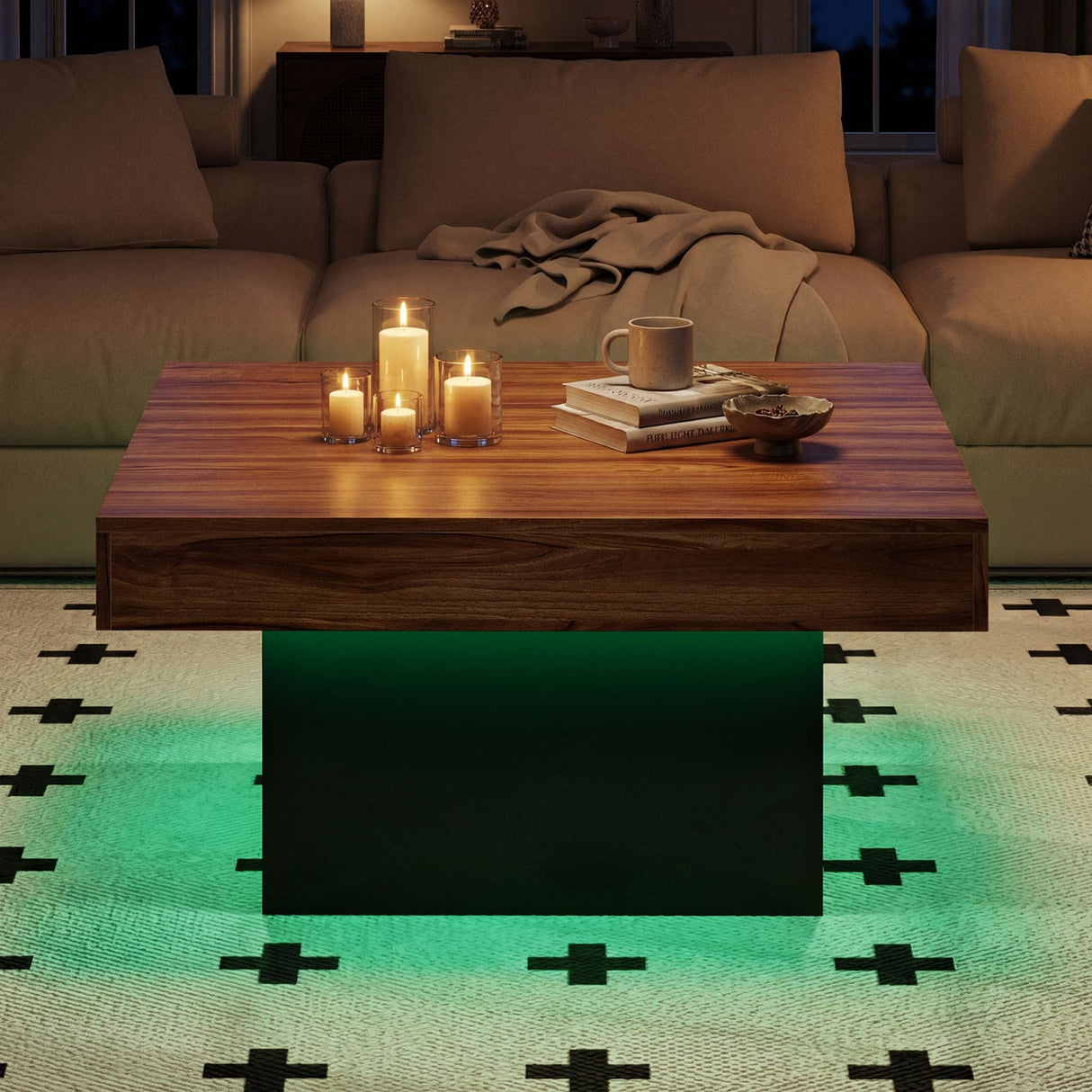 Mesa Auxiliar/Mesa de Centro con Luces LED y Modos Dinámicos