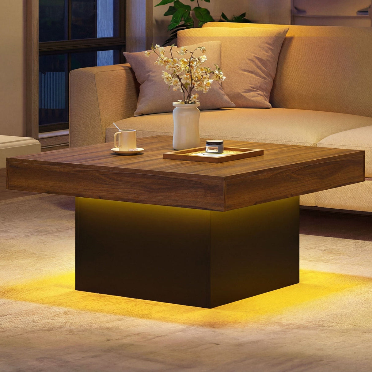 Mesa Auxiliar/Mesa de Centro con Luces LED y Modos Dinámicos