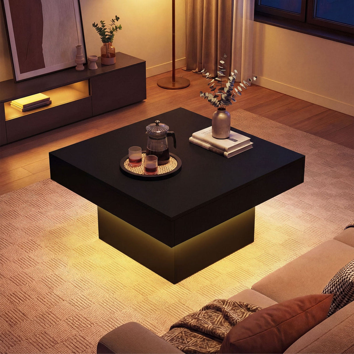 Mesa Auxiliar/Mesa de Centro con Luces LED y Modos Dinámicos