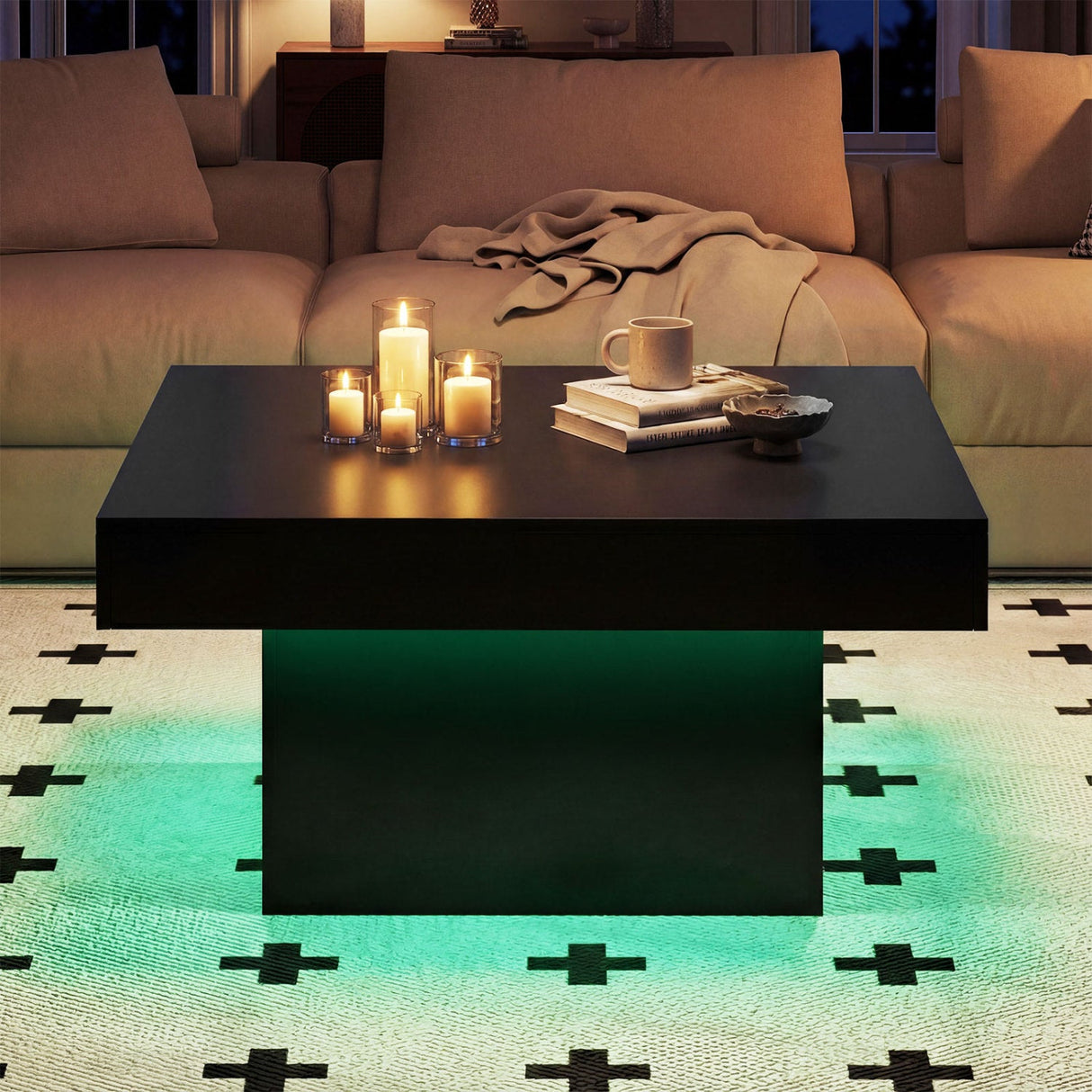 Mesa Auxiliar/Mesa de Centro con Luces LED y Modos Dinámicos