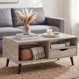 Mesa de centro rústica rectangular con almacenaje