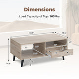 Mesa de centro rústica rectangular con almacenaje