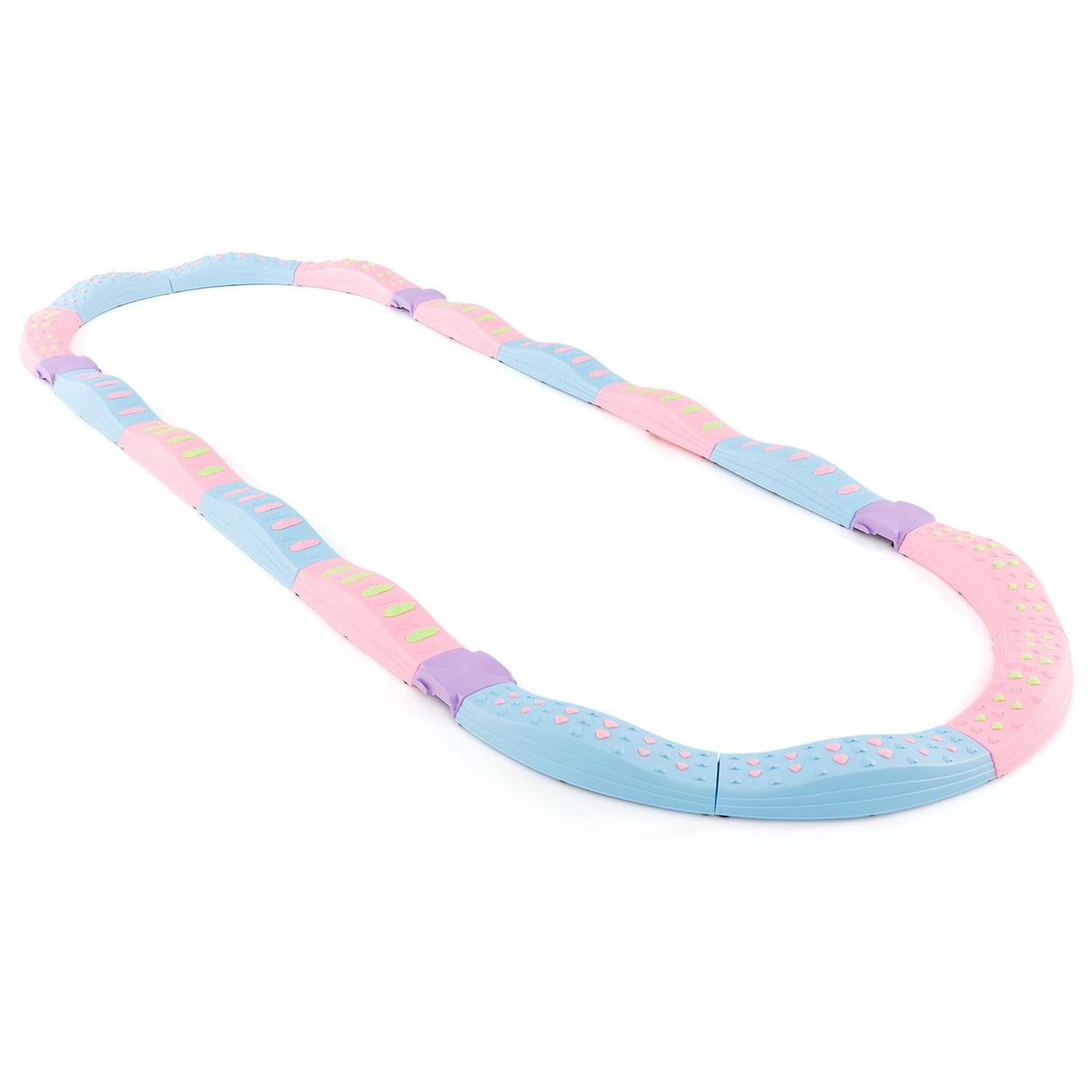 Viga de equilibrio ondulada colorida para niños con superficie texturizada y almohadillas antideslizantes para los pies