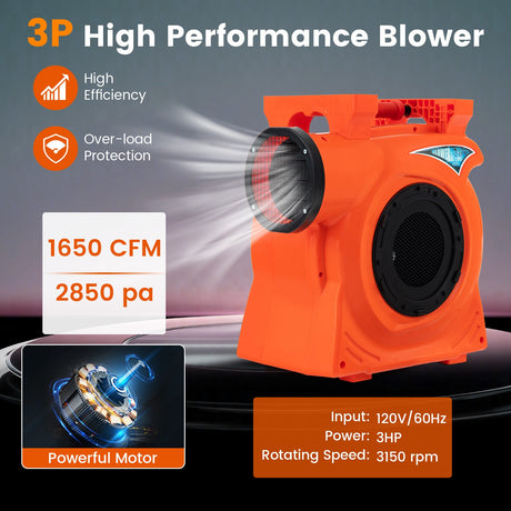 Ventilador de aire comercial de 2200W y 3 HP para casa inflable gigante de exterior