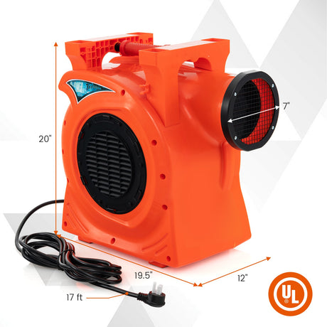 Ventilador de aire comercial de 2200W y 3 HP para casa inflable gigante de exterior