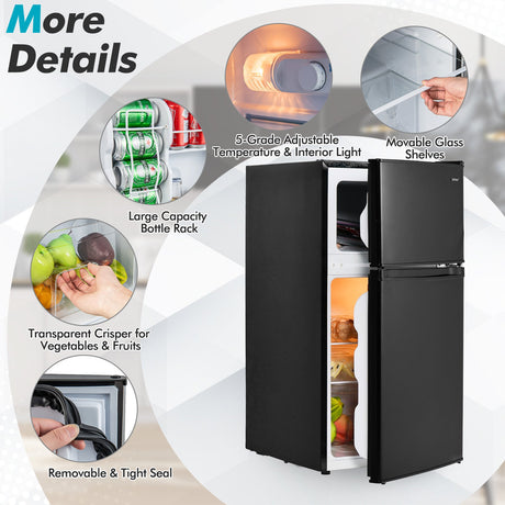 Refrigerador compacto de 3.2 pies cúbicos con 5 ajustes de temperatura