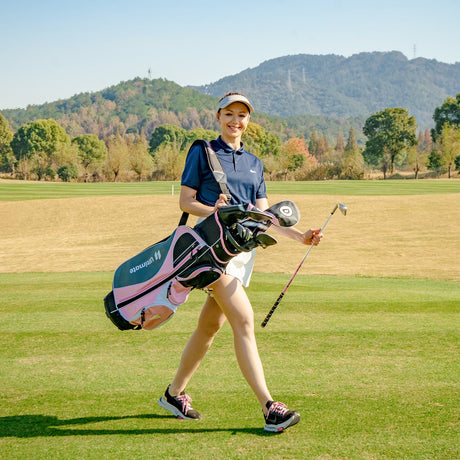 Juego completo de palos de golf para mujer diestra con cubierta para lluvia