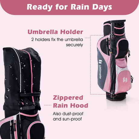 Juego completo de palos de golf para mujer diestra con cubierta para lluvia