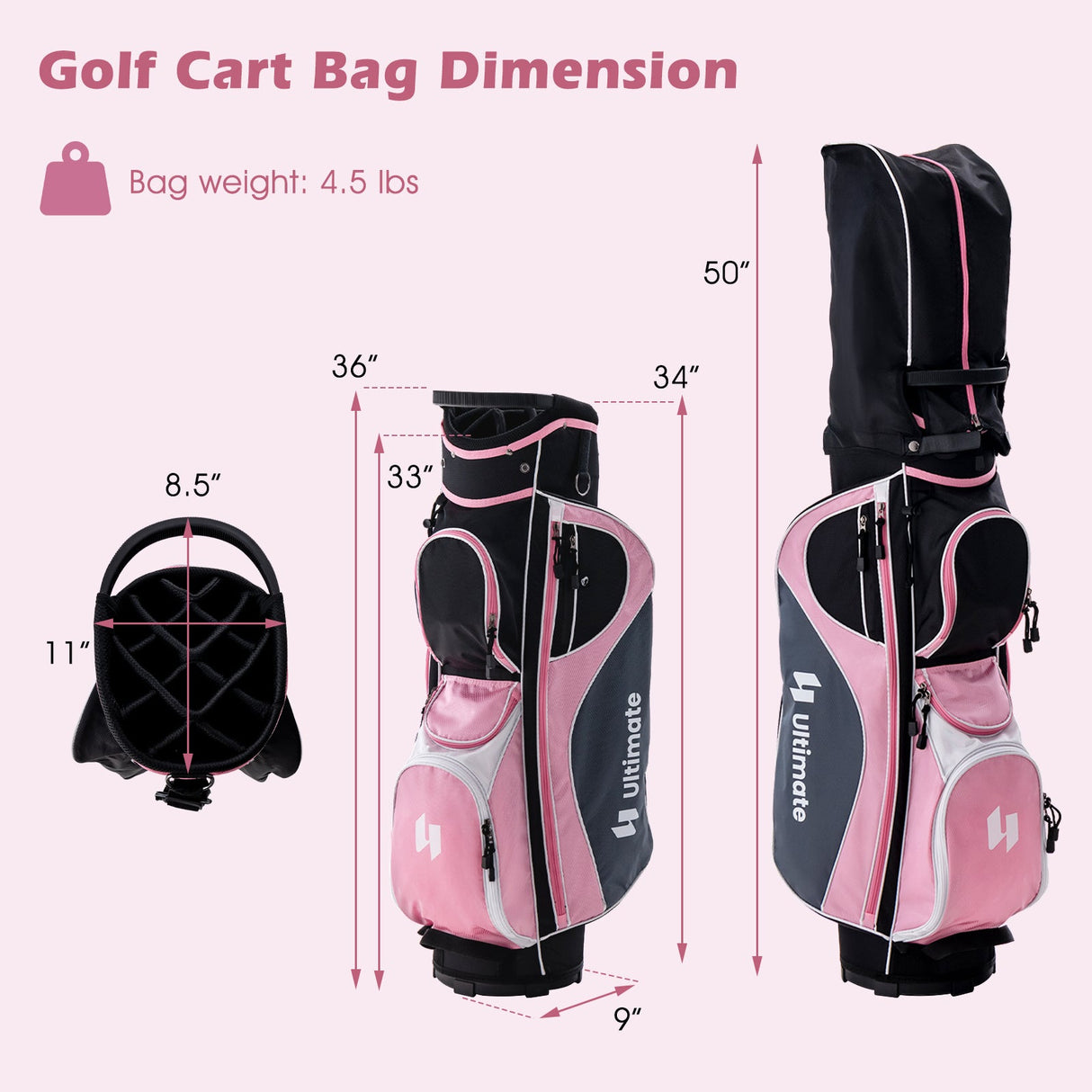 Juego completo de palos de golf para mujer diestra con cubierta para lluvia