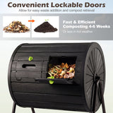 Compost Tumbler 37.5 Gallon Large Outdoor Compost Bin