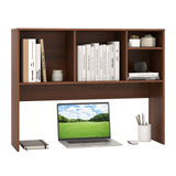 Computer Desktop Bookcase with 4 Cubbies and Open Back Compartment