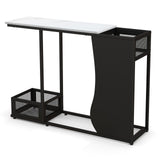 43.5 Inch Console Table with Plant Position and Faux Marble Top-Black