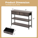 Mesa de consola con cajones plegables de tela para recibidor