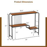 Mesa consola con estante de almacenamiento y estructura de metal para sala de estar