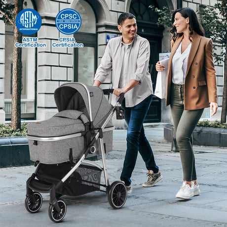 Cochecito de bebé convertible 2 en 1 con asiento reversible