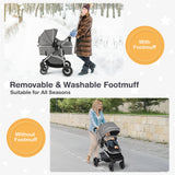2-in-1 Convertible Baby Stroller with Reversible Seat