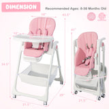 Convertible Infant Dining Chair with 5 Backrest and 3 Footrest Positions