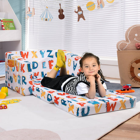 Sofá convertible 2 en 1 para niños con tela de terciopelo