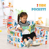 2-in-1 Convertible Kids Sofa with Velvet Fabric