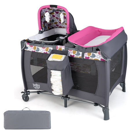 Cuna corral 4 en 1 convertible portátil para bebé con moisés para recién nacido, música y juguetes