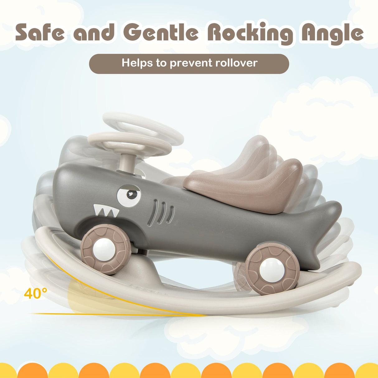 Convertible Rocking Horse and Sliding Car with Detachable Balance Board