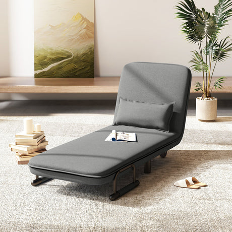 Sofá cama convertible 3 en 1 con respaldo ajustable de 5 posiciones y cojín lumbar