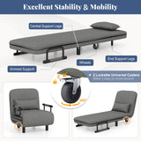 3-in-1 Convertible Sofa Bed with 5-Position Adjustable Backrest and Lumbar Pillow