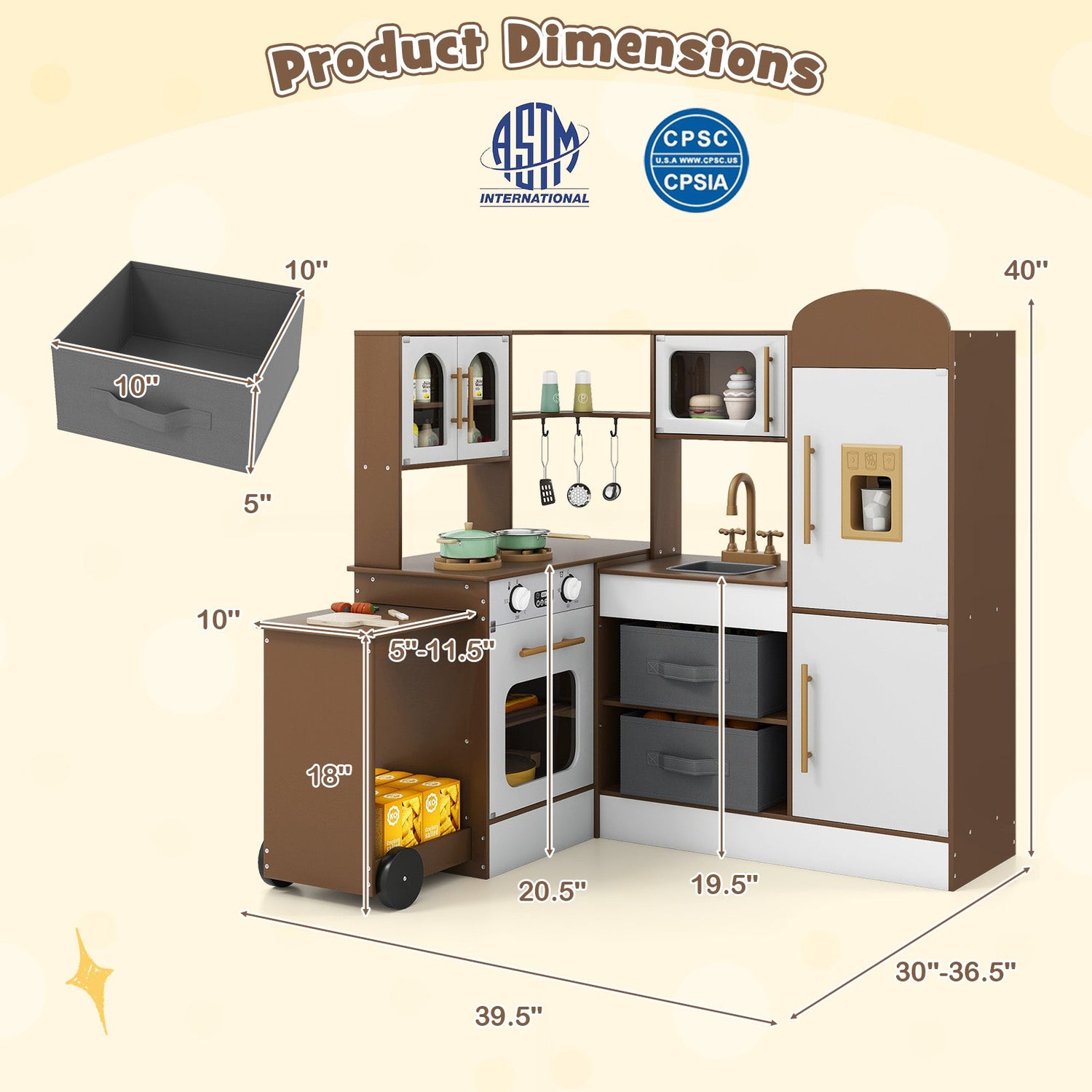 Cocina de esquina con luces y sonidos para niños de 3 años en adelante