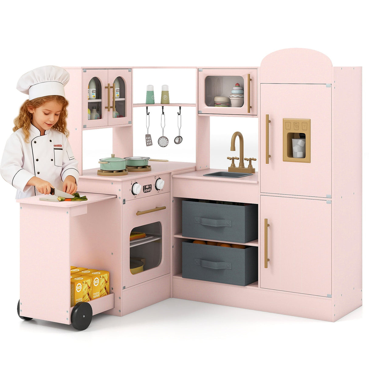 Cocina de esquina con luces y sonidos para niños de 3 años en adelante