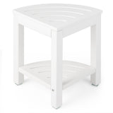 Heavy Duty Corner Shower Bench Stool with Storage Shelf for Shaving Legs