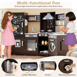 Cocina de juguete de madera esquinera con luces y sonidos, juego de cocina grande para simular.