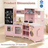 Cocina de juguete de madera esquinera con luces y sonidos, juego de cocina grande para simular.
