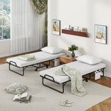 Cama enrollable individual estrecha que ahorra espacio con almohada y bolsillo organizador lateral