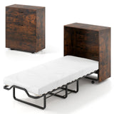 Cot Size Murphy Bed with Foldable Bed and Lockable Wheels